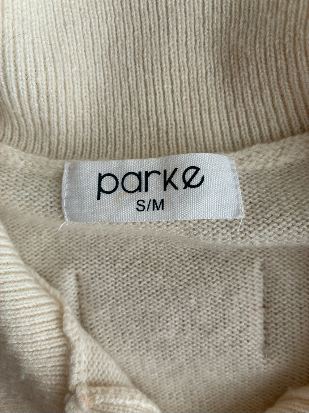 PARKE Sweater Women’s Small Wool Cashmere Cream - Picture 3 of 9